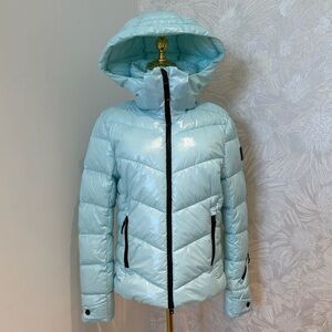 Fire + Ice by Bogner Light Blue Puffer Jacket – Hooded Winter Coat